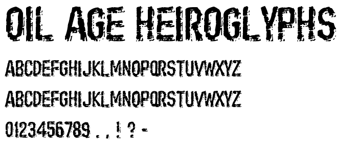 Oil Age Heiroglyphs font